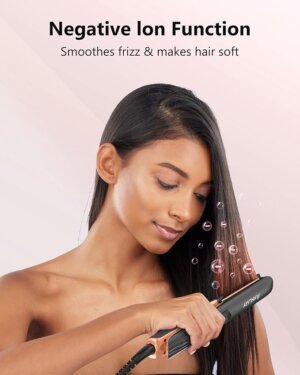 مكواة تمليس الشعر الاحترافية من التيتانيوم والسيراميك